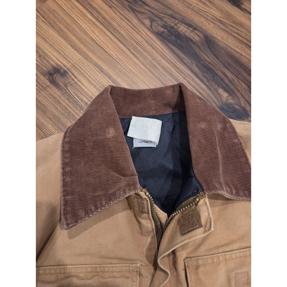 Vtg Carhartt Arctic Duck Canvas Chore Jacket Mens XL Brown Quilted Lined - Picture 7 of 16